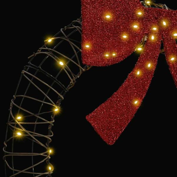 Kranz mit 60 LEDs Warmweiß 75 cm Rattan