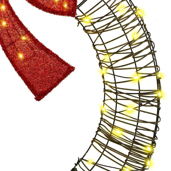 Kranz mit 80 LEDs Warmweiß 90 cm Rattan