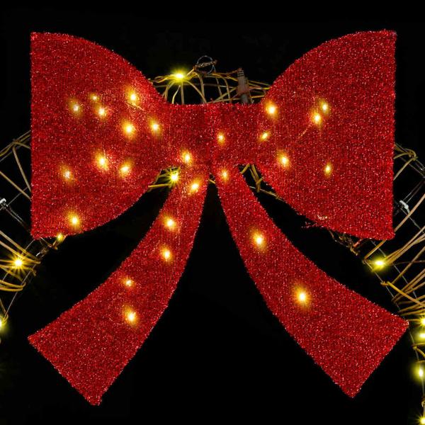 Kranz mit 80 LEDs Warmweiß 90 cm Rattan