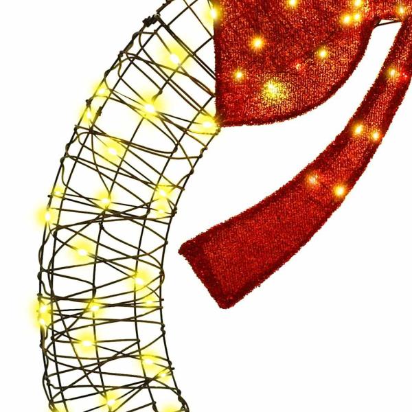 Kranz mit 150 LEDs Warmweiß 120 cm Rattan