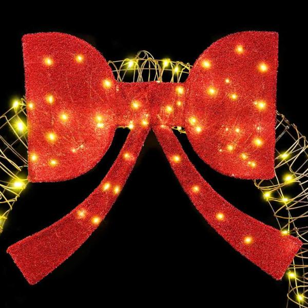 Kranz mit 150 LEDs Warmweiß 120 cm Rattan