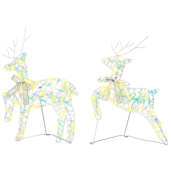 LED Rentiere mit 40 LEDs 2 pcs Warmes Weiß 64 x 42 x 15 cm PET