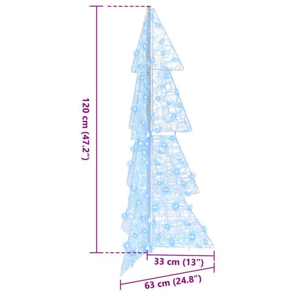 Weihnachtsbaum mit 100 LEDs Kalter Weiß 120 cm Acryl