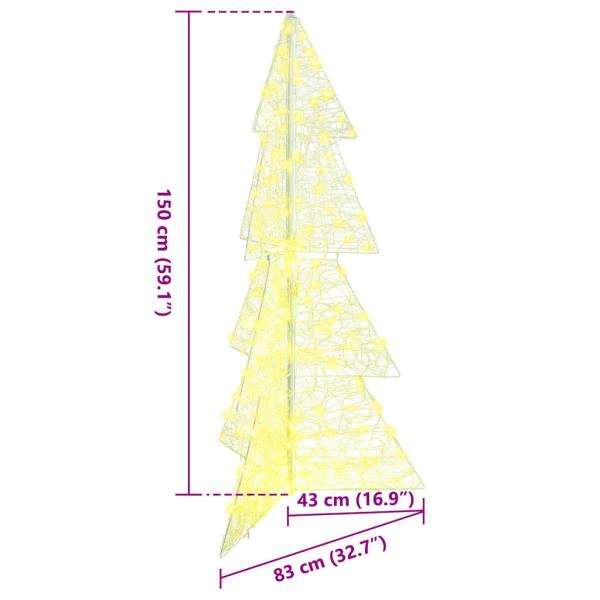 Weihnachtsbaum mit 160 LEDs Warmes Weiß 150 cm Acryl