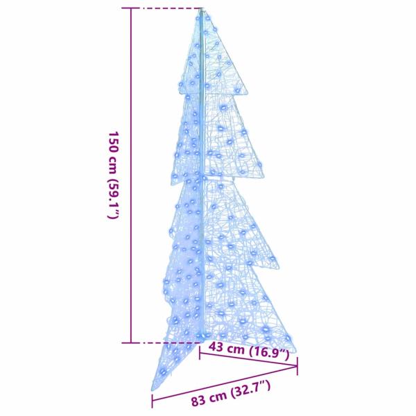 Weihnachtsbaum mit 160 LEDs Blau 150 cm Acryl