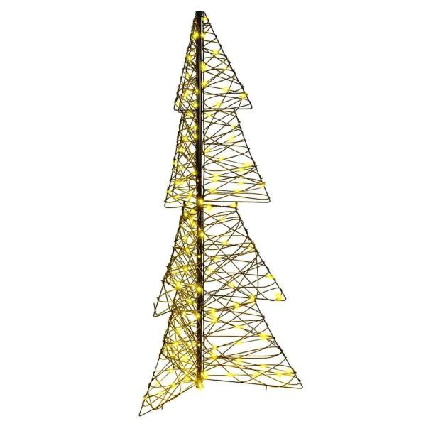 ARDEBO.de - Weihnachtsbaum mit 160 LEDs Warmes Weiß 150 cm Rattan