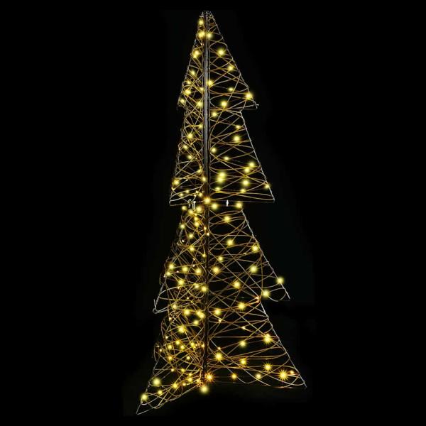 Weihnachtsbaum mit 160 LEDs Warmes Weiß 150 cm Rattan