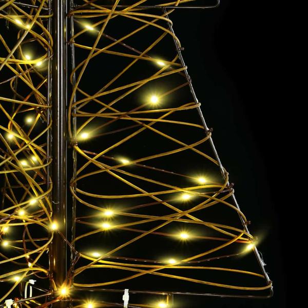 Weihnachtsbaum mit 240 LEDs Warmes Weiß 180 cm Rattan