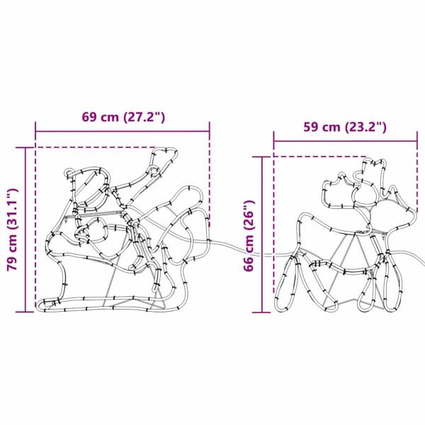 LED Weihnachtsdekoration Mehrfarbig 69 x 79 cm PVC