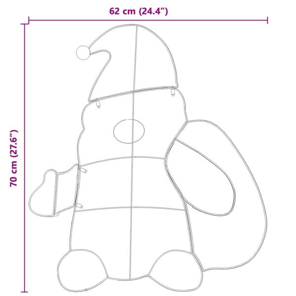 Beleuchteter Weihnachtsmann Warmes Weiß 62 x 70 cm