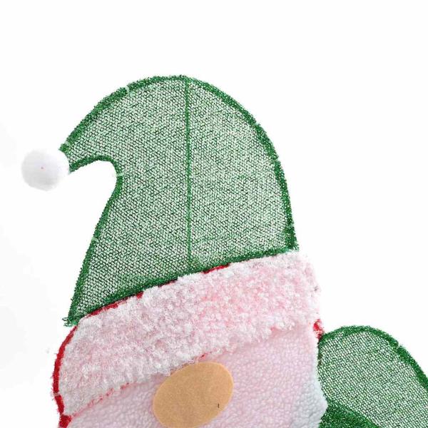 Beleuchteter Weihnachtsmann Warmes Weiß 70 x 62 cm Lamé-Stoff