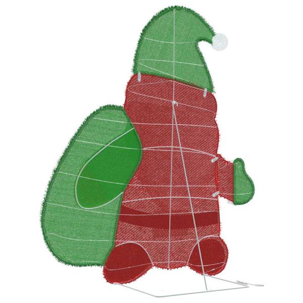 Beleuchteter Weihnachtsmann Warmes Weiß 62 x 70 cm