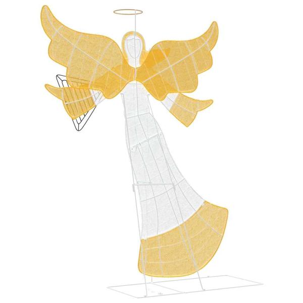 Beleuchteter Winkel Warmes Weiß 116 x 29 x 158,5 cm Polyester