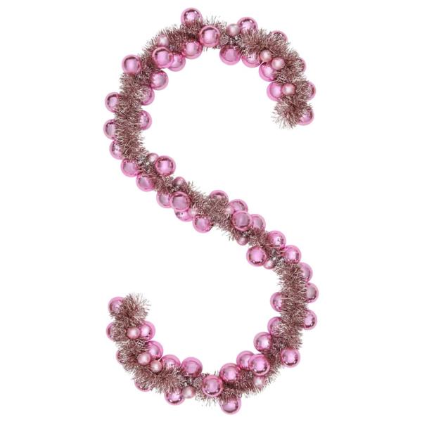 ARDEBO.de - Weihnachtskugelgirlande Rosa 186 cm Polystyrol