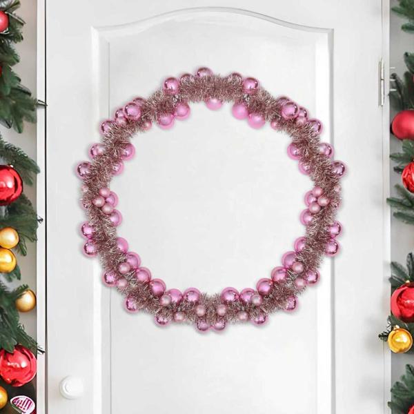 Weihnachtskugelgirlande Rosa 186 cm Polystyrol