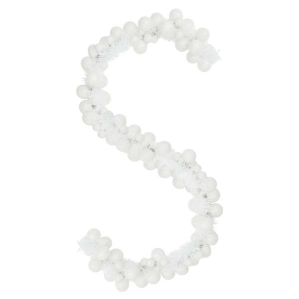 Weihnachtskugelgirlande Weiß 186 cm Polystyrol