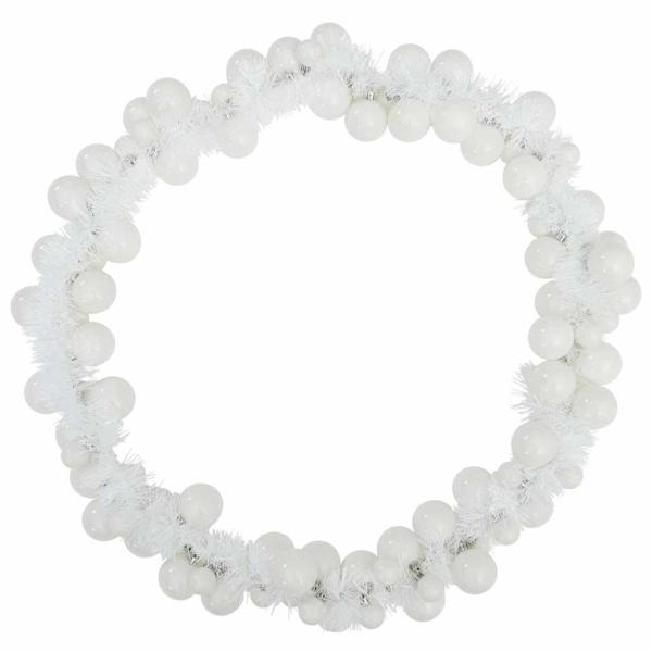 Weihnachtskugelgirlande Weiß 186 cm Polystyrol