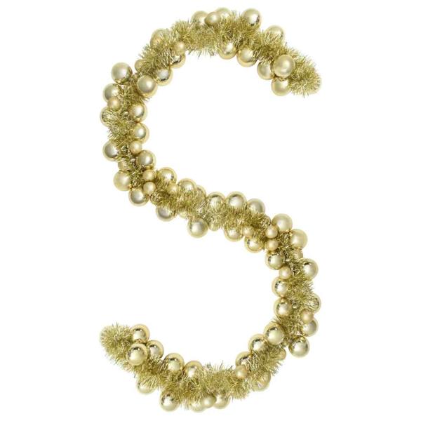 Weihnachtskugelgirlande Gold 186 cm Polystyrol