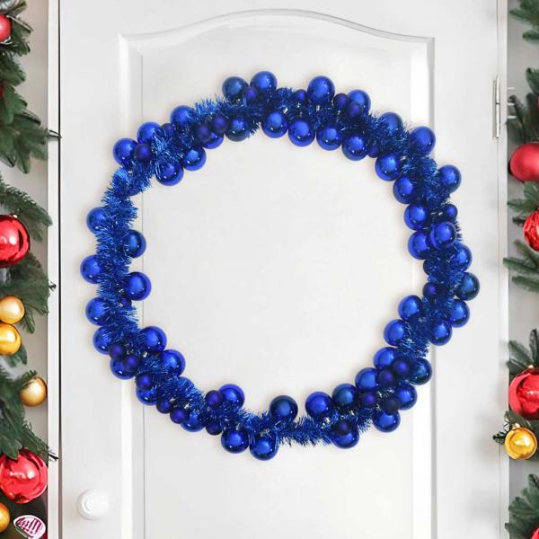 Weihnachtskugelgirlande Blau 186 cm Polystyrol