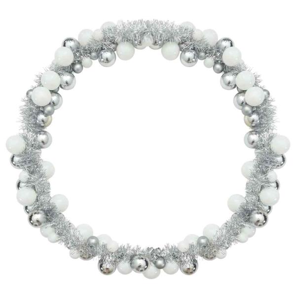 Weihnachtskugelgirlande Weiß und Silber 186 cm Polystyrol