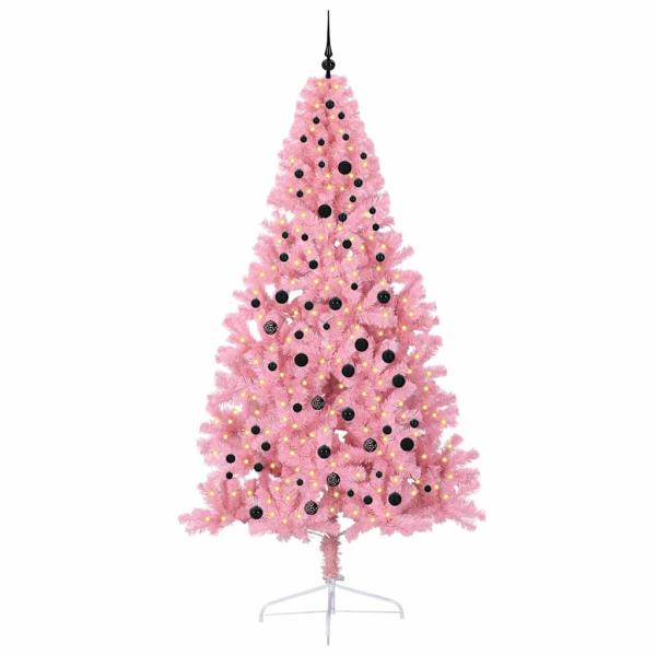 Künstlicher vorbeleuchteter Weihnachtsbaum Rosa 240 cm PVC