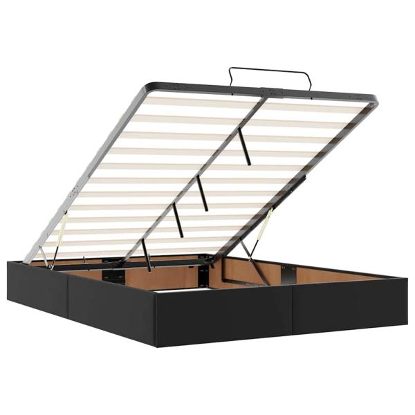 Bettgestell mit Matratze Schwarz 140 x 190 cm Kunstleder