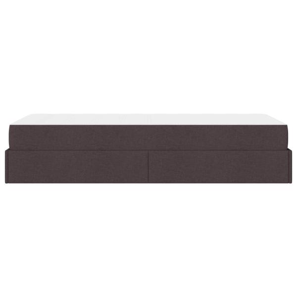 Bettgestell mit Matratze Dunkelbraun 90 x 190 cm Stoff