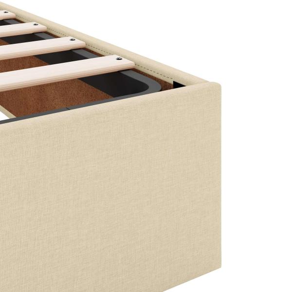 Bettgestell mit Matratze Creme 140 x 190 cm Stoff