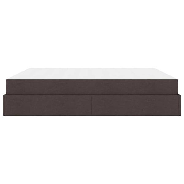 Bettgestell mit Speicher Dunkelbraun 180 x 200 cm Stoff