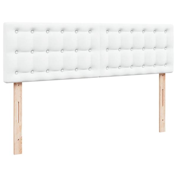 Ottoman-Bett mit Matratzen & LEDs Weiß 160x200 cm Kunstleder