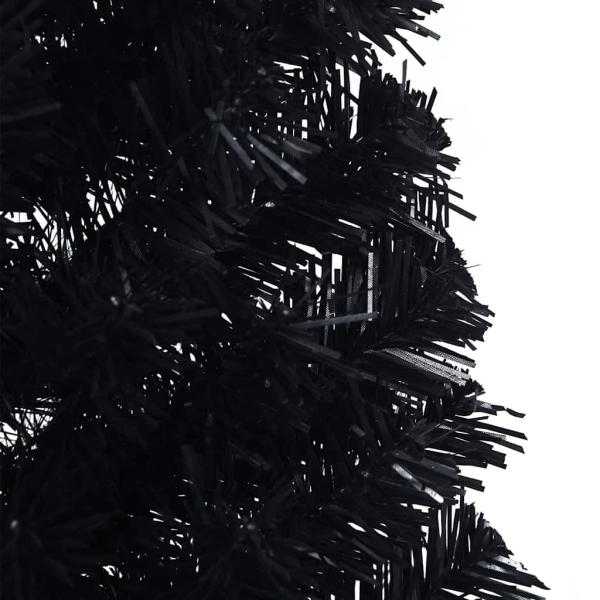 Künstlicher vorbeleuchteter Weihnachtsbaum Schwarz 120 cm PVC
