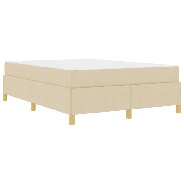 Boxspringbett mit Matratze Creme und Weiß 140 x 190 cm Stoff