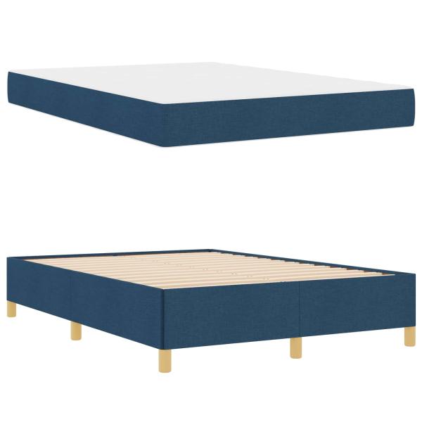 Bettrahmen Blau 140 x 190 cm Stoff