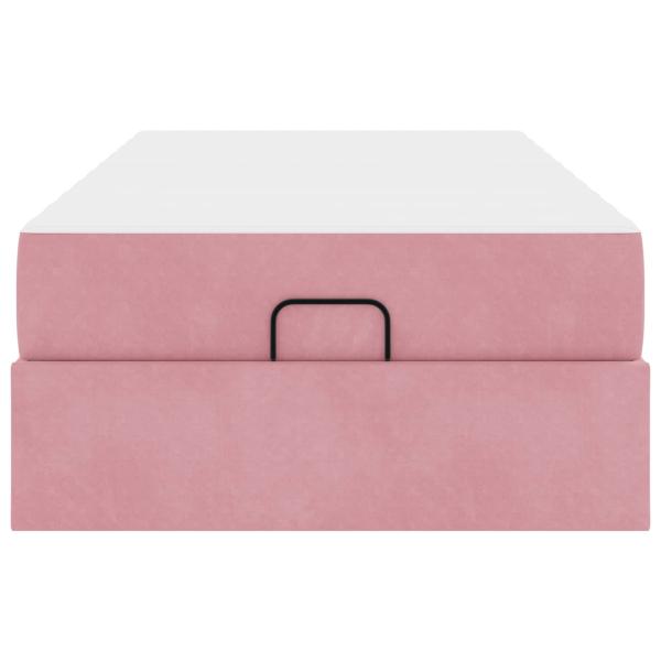 Bettgestell mit Matratze mit Speicher Rosa 90 x 190 cm Samt