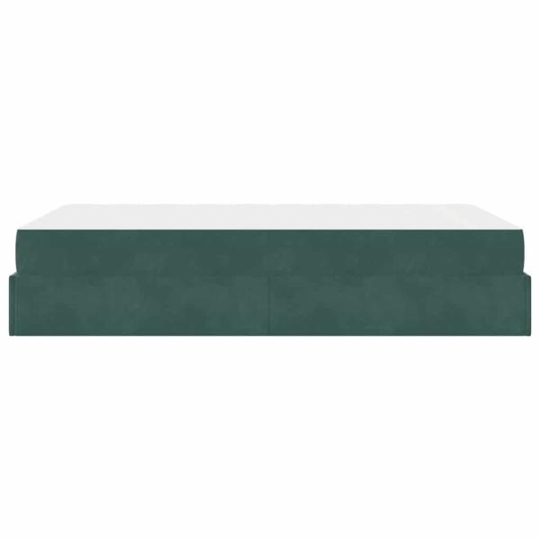 Bettgestell mit Matratze Dunkelgrün 140 x 190 cm Samt