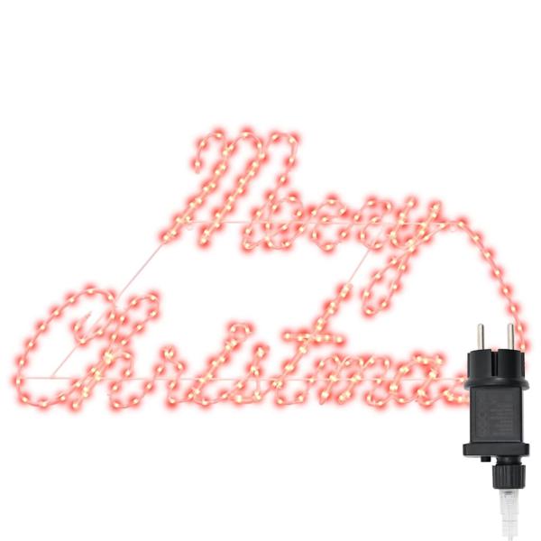 ARDEBO.de - Weihnachtsschild mit 216 LEDs Rot 99 x 55 x 13 cm Eisen