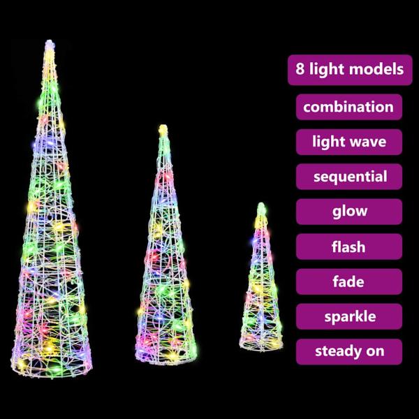 Weihnachtsbaum 3 pcs Mehrfarbig 40 cm 60 cm 80 cm Acryl