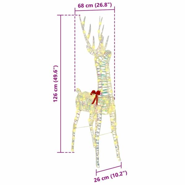 3D Rentier Warmweiß 128 cm PET