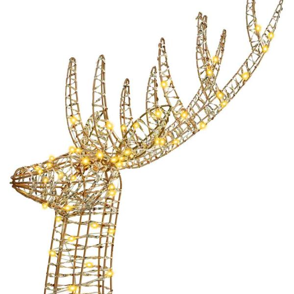 3D Rentier Warmweiß 180 cm PET