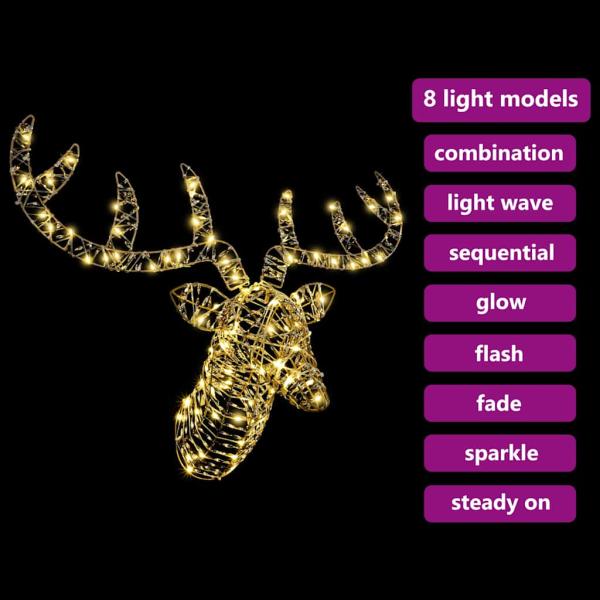 Rentier Zieh Schlitten Warmweiß 60 cm PET