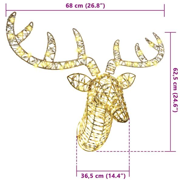 Rentier Zieh Schlitten Warmweiß 60 cm PET