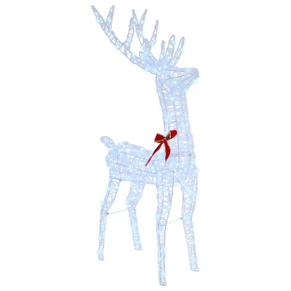 Rentier Zieh Schlitten Kaltweiß 120 cm 55 cm Acryl