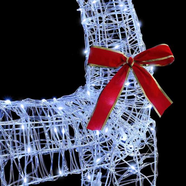 Rentier Zieh Schlitten Kaltweiß 120 cm 55 cm Acryl