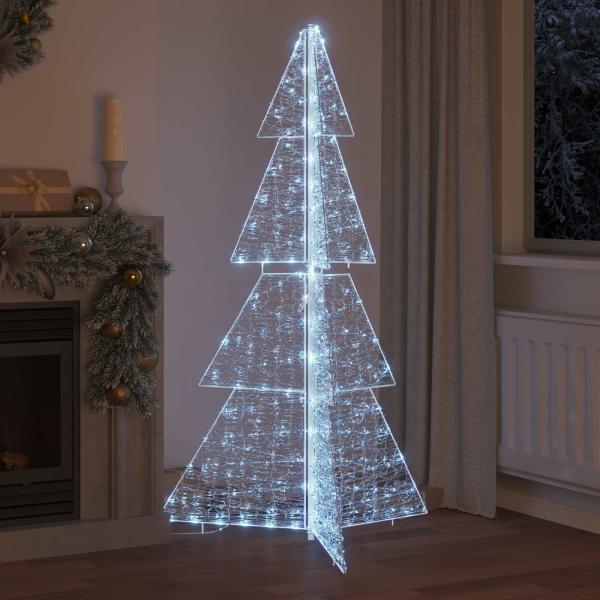 Weihnachtsbaum mit 240 LEDs Kalter Weiß 180 cm Acryl