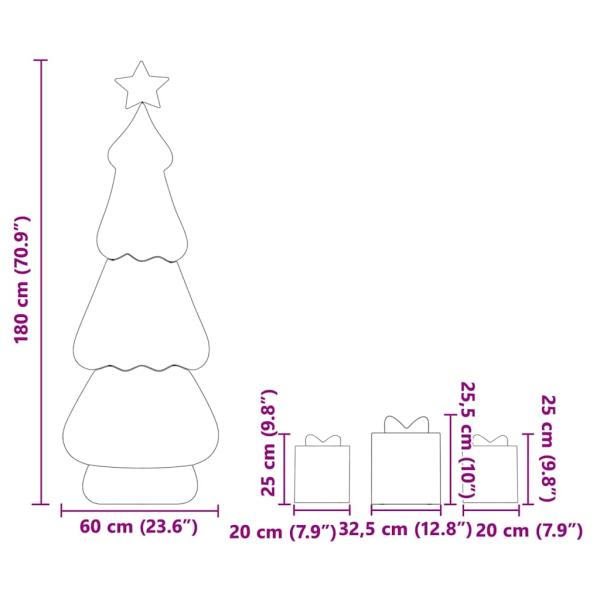 Beleuchteter Weihnachtsbaum mit 3 Geschenkboxen 2D Warm Weiß