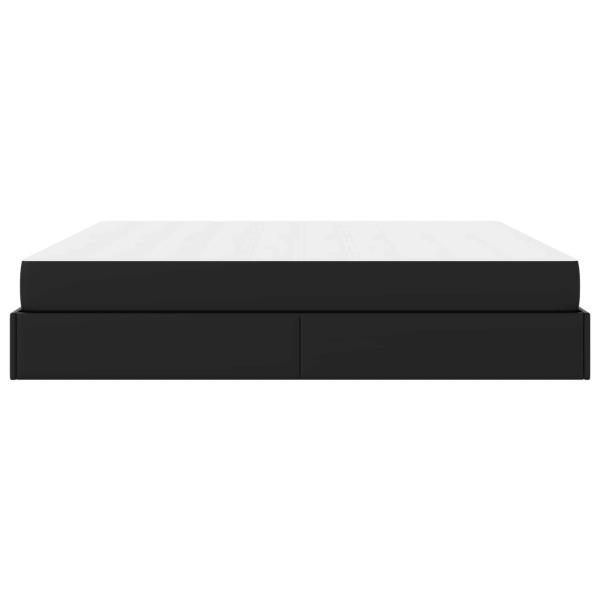 Bettgestell mit Matratze Schwarz 200 x 200 cm Kunstleder