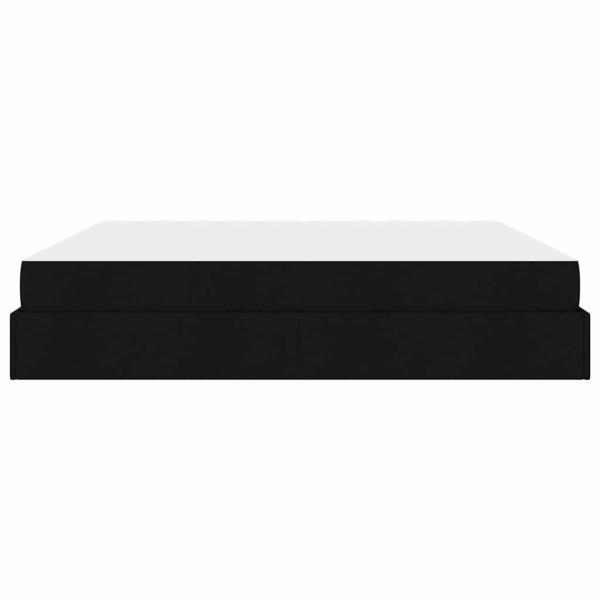Bettgestell mit Speicher Schwarz 200 x 200 cm Stoff