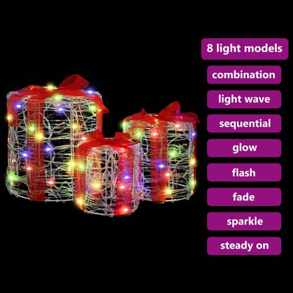 Geschenkbox Dekoration 3 pcs Bunt 20 x 20 x 21 cm Acryl