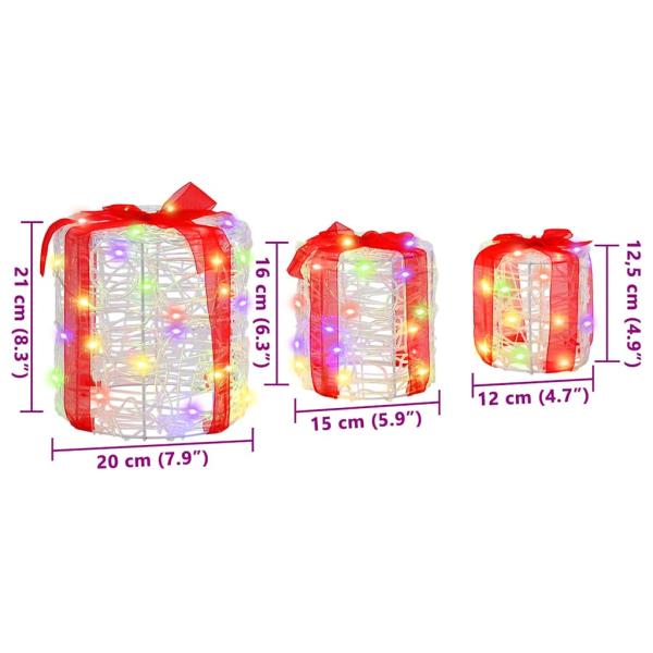 Geschenkbox Dekoration 3 pcs Bunt 20 x 20 x 21 cm Acryl