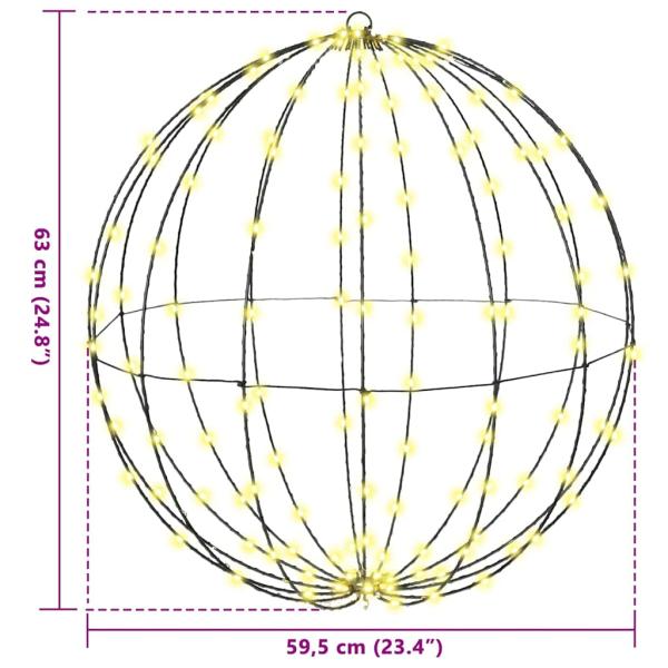 Ball mit 192 LEDs Warmweiß 60 cm Metall